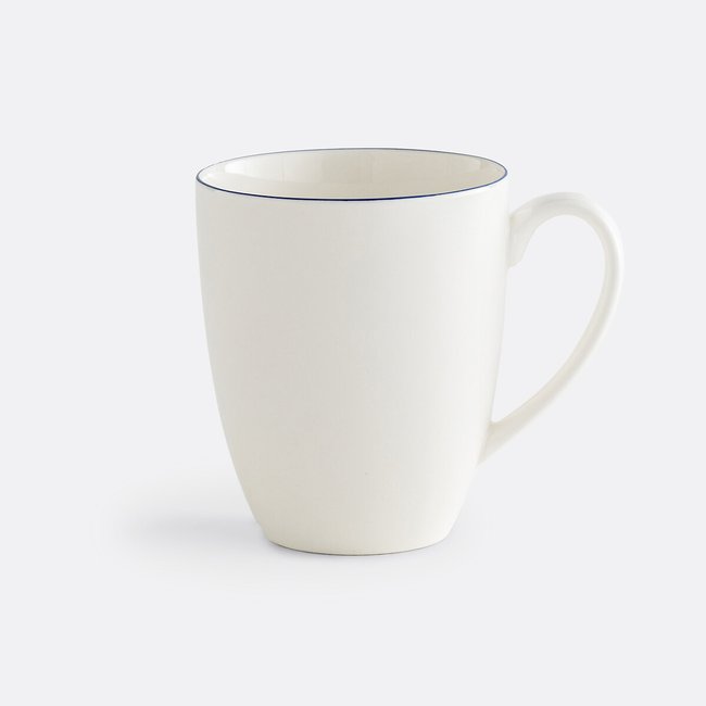 Set of 4 Malo Porcelain Mugs white/blue LA REDOUTE INTERIEURS