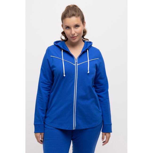 Veste en molleton, passepoil, capuche - ULLA POPKEN