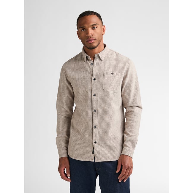 Chemise à manches longues texturée millstate orange oak <span itemprop=