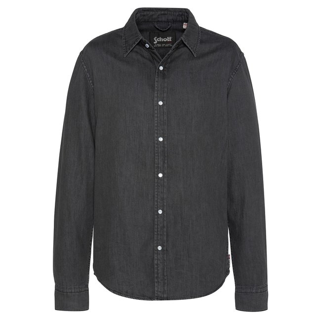 Chemise bleu à manches longues en denim - SCHOTT