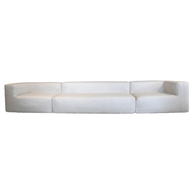 Canapé modulable en lin, déhoussable Couleur blanc <span itemprop=