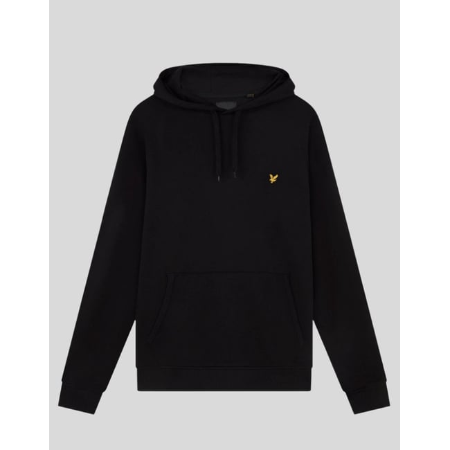 Sweat à capuche en coton loopback noir jais <span itemprop=