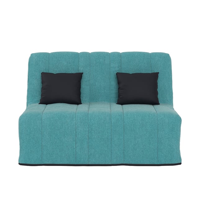 Banquette convertible GAIA BZ , couchage 160x200, avec 2 coussins OFFERTS, Rose Couleur bleu turquoise <span itemprop=