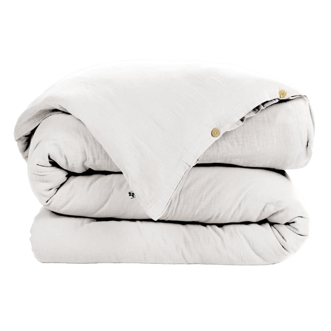 Housse de couette Double Gaze Coton Gaia Safran 260x240cm - EDEN