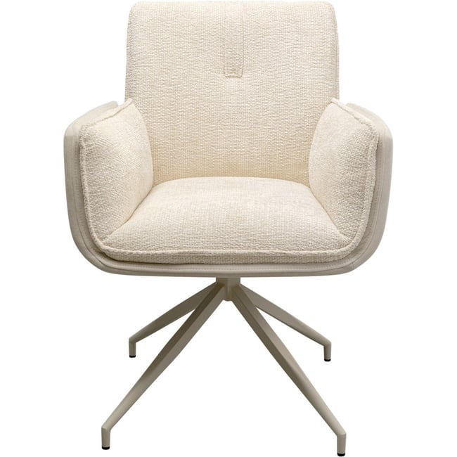 Chaise avec accoudoirs pivotante, HILLA Couleur beige <span itemprop=