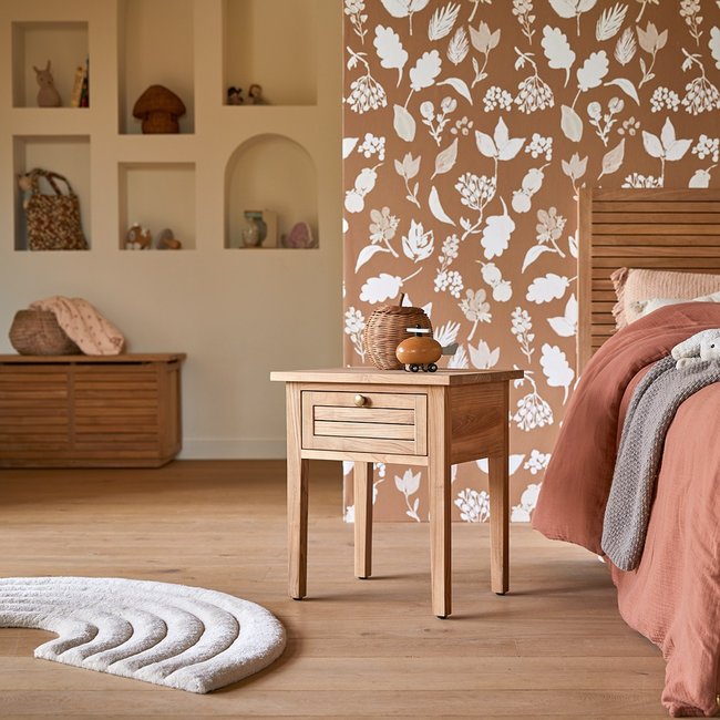 Chevet enfant en teck massif SUZETTE Couleur marron clair <span itemprop=