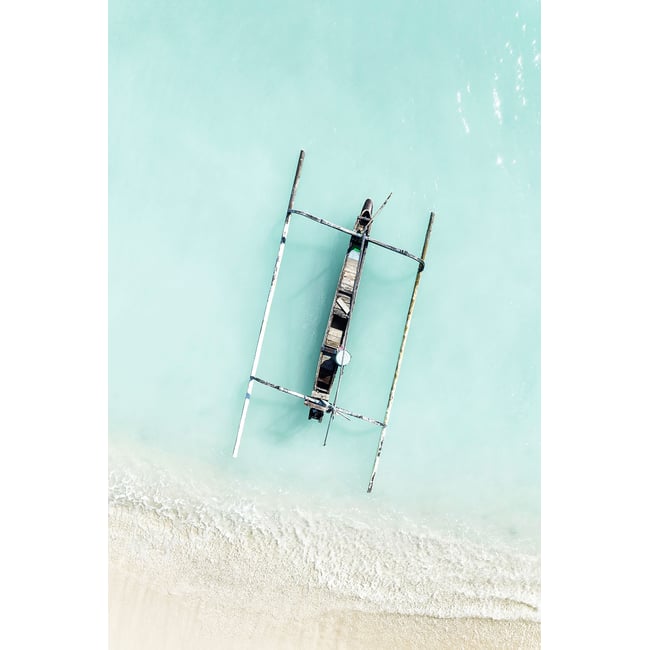 Tableau vacances lagon bleu et pirogue - HEXOA