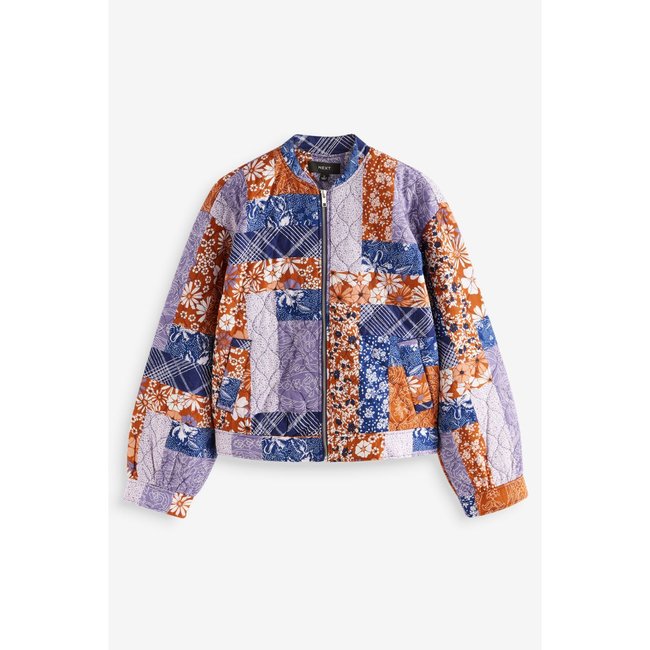 Veste bomber matelassé manches longues impression d'écusson <span itemprop=