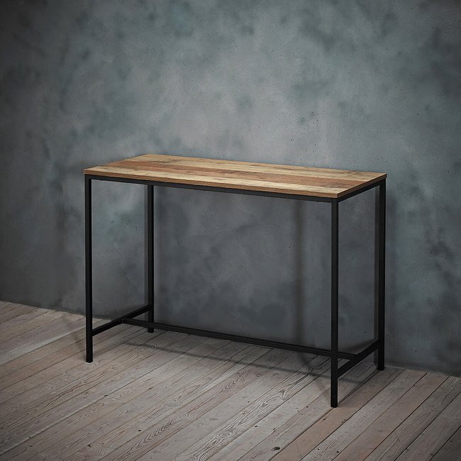 Industrial Style Oak Effect Desk, brown, SO'HOME