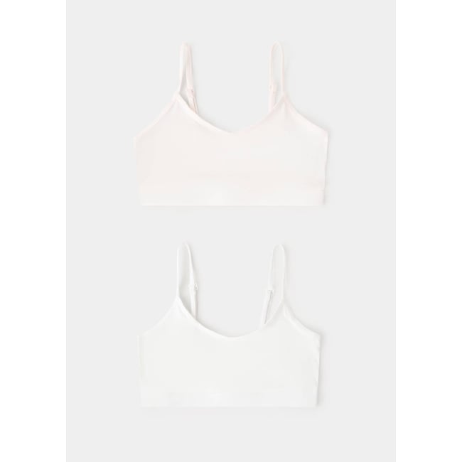 Lot de 2 soutiens-gorge triangle blanc cassé <span itemprop=