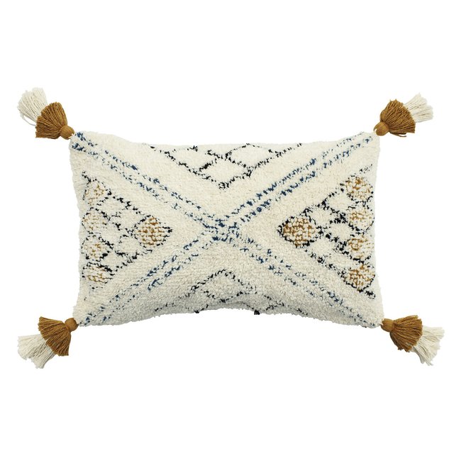 Atlas Cotton Tufted Filled Cushion 30x50cm, ochre, FURN.