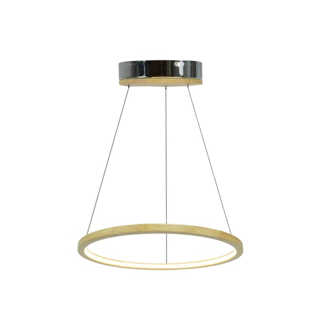 Suspension circulaire en bois d'hévéa, CECLON Couleur naturel <span itemprop=