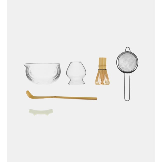 Coffret à matcha 6 pièces naturel-transparent <span itemprop=