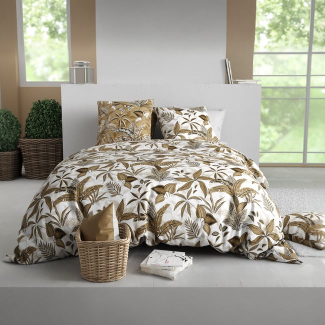 Parure de lit - Housse de couette + taie 100% Coton 57 fils multicolore <span itemprop=