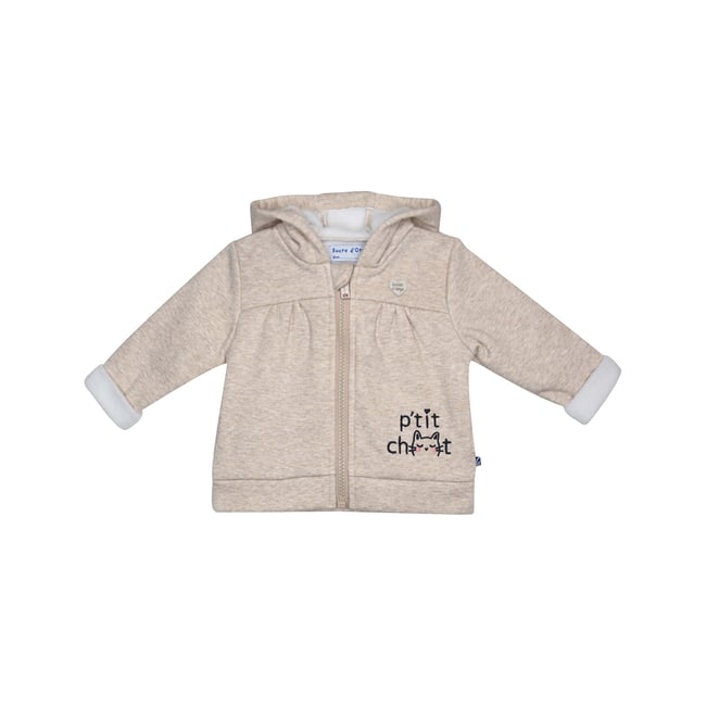 Cardigan iveline molleton bebe beige <span itemprop=