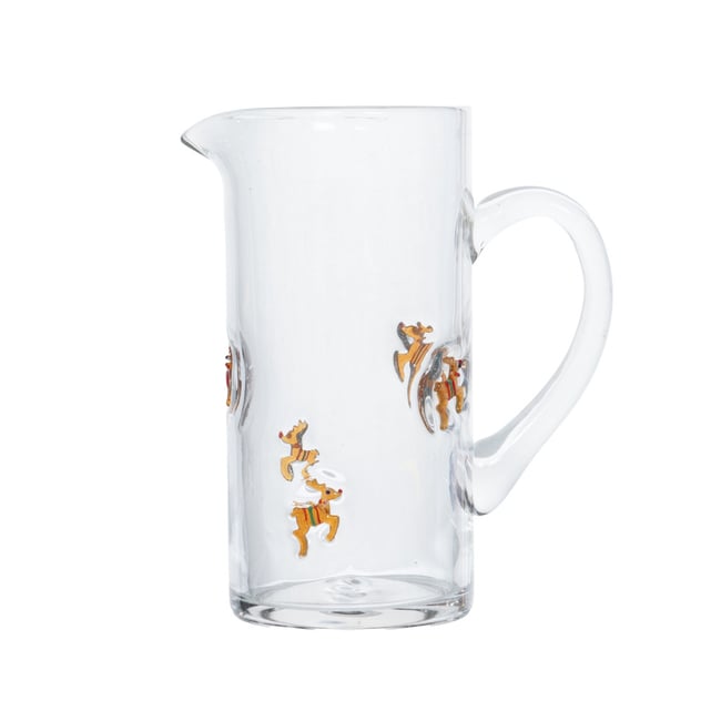 Pichet avec anse rennes noël 1,2L Couleur transparent / cristal <span itemprop=