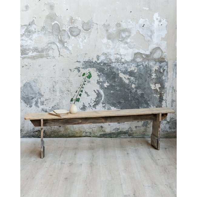 Banc en bois Antoine N°540 - Bon état Couleur bois clair <span itemprop=
