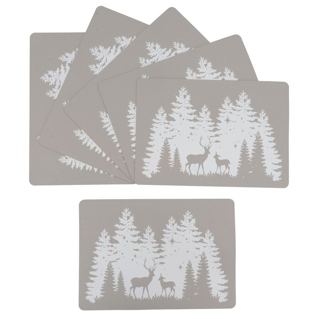 Sets de table rectangulaires en vinyle gris Cerf (lot de 6) grey <span itemprop=