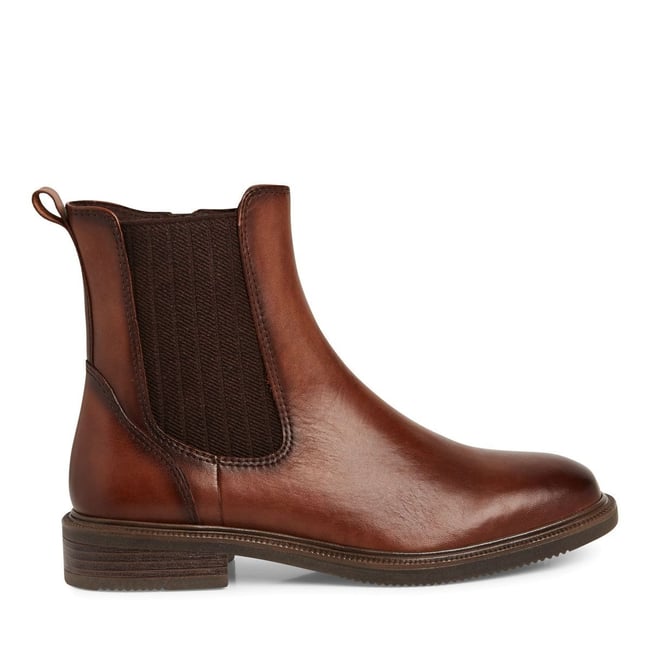 Bottine Chelsea en cuir marron cognac <span itemprop=