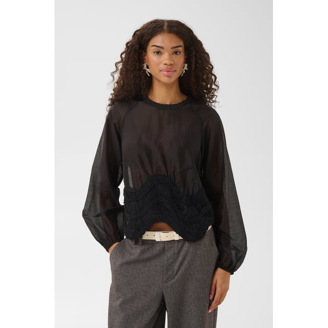 Blouse à manches longues noir meteorite <span itemprop=