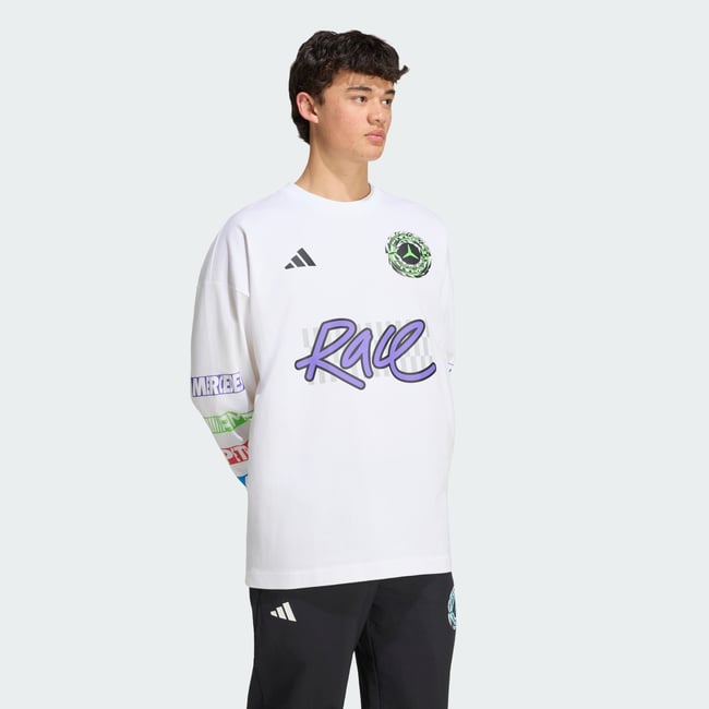 T-Shirt Manches Longues Mercedes - Amg Petronas Formula 1 Team Lights On white <span itemprop=