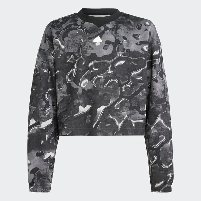 Felpa corta girocollo nero fantasia ADIDAS SPORTSWEAR