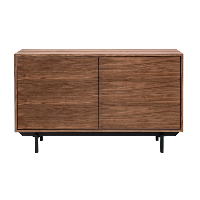 Buffet vintage en bois foncé noyer 2 portes L120 cm MANNY - MILIBOO