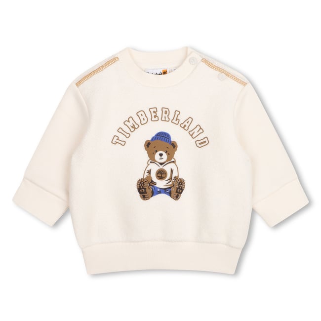 Sweat à manches longues ivoire <span itemprop=