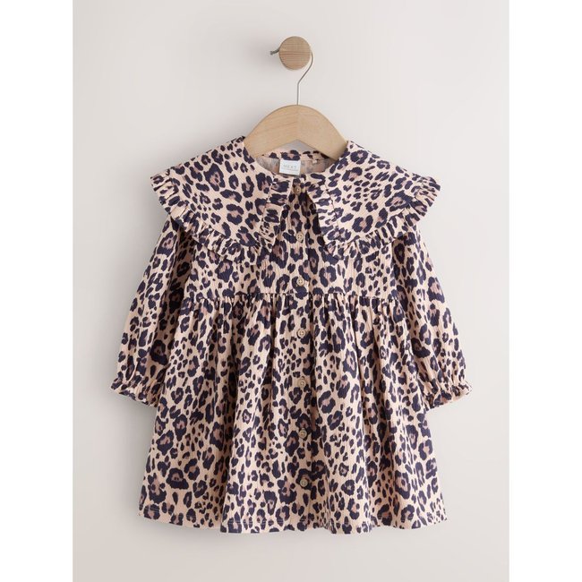 Robe à col imprimé léopard <span itemprop=