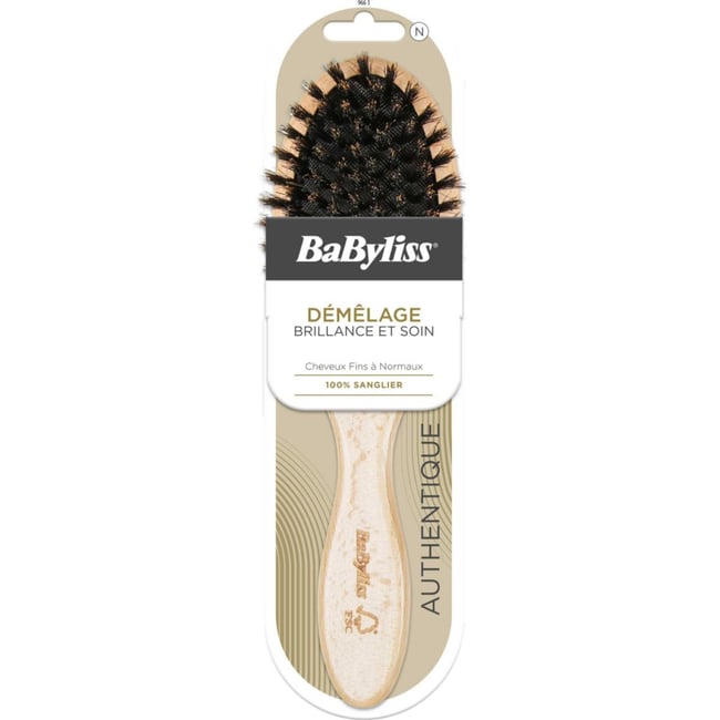 Brosse à cheveux en bois sanglier - Douceur et Brillance - BABYLISS