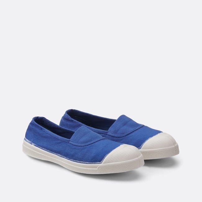 Baskets en coton  bleu électrique <span itemprop=
