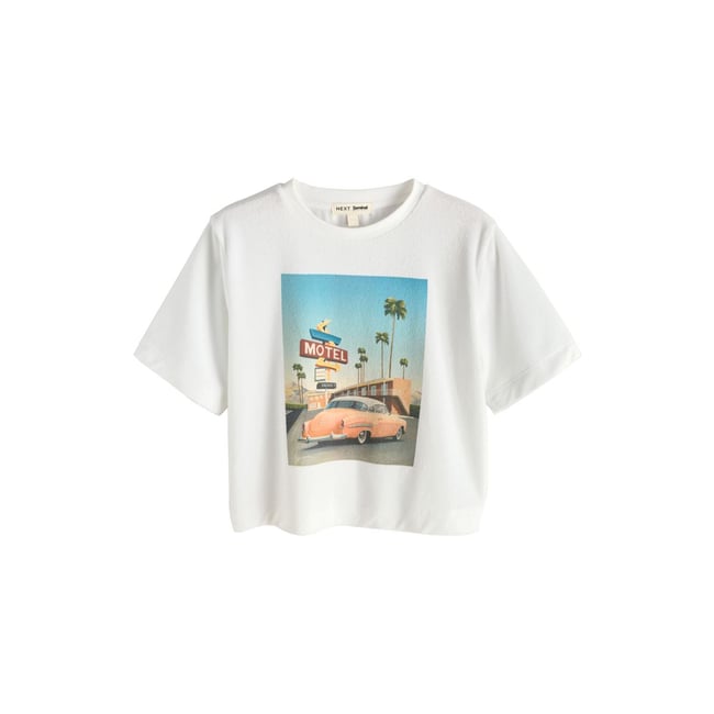T-shirt à motif voiture d’été en tissu éponge blanc <span itemprop=