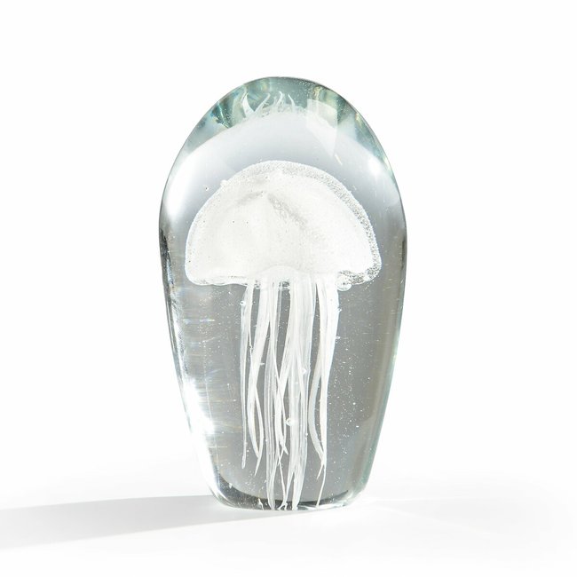 Deko-Objekt Medusa, Glas, H. 15 cm weiss <span itemprop=