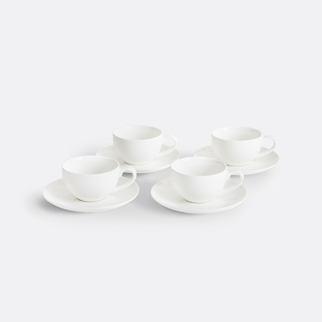 4er-Set Kaffeetassen mit Untertassen Ginny weiss <span itemprop=