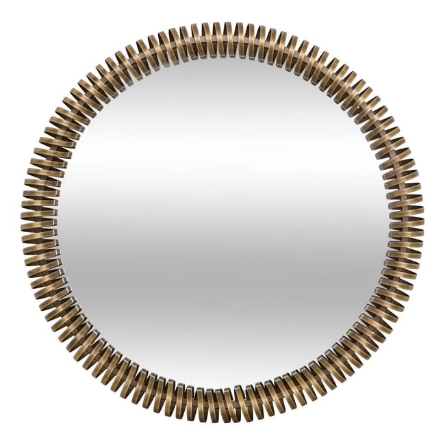 Miroir rond en métal BARREL Couleur doré <span itemprop=