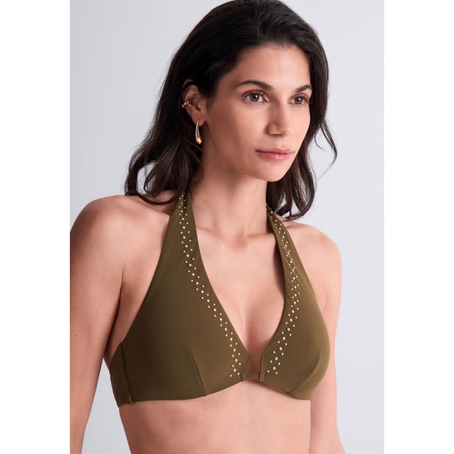 Haut de maillot de bain Triangle Summer Stars kaki <span itemprop=