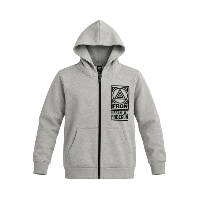 Hoodie zippé LIAM gris/noir <span itemprop=