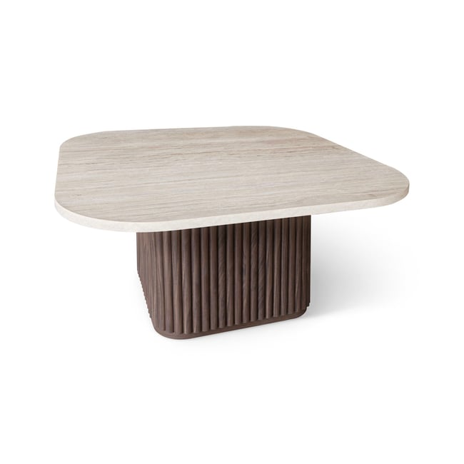 Table basse effet travertin, ESTHER Couleur naturel <span itemprop=