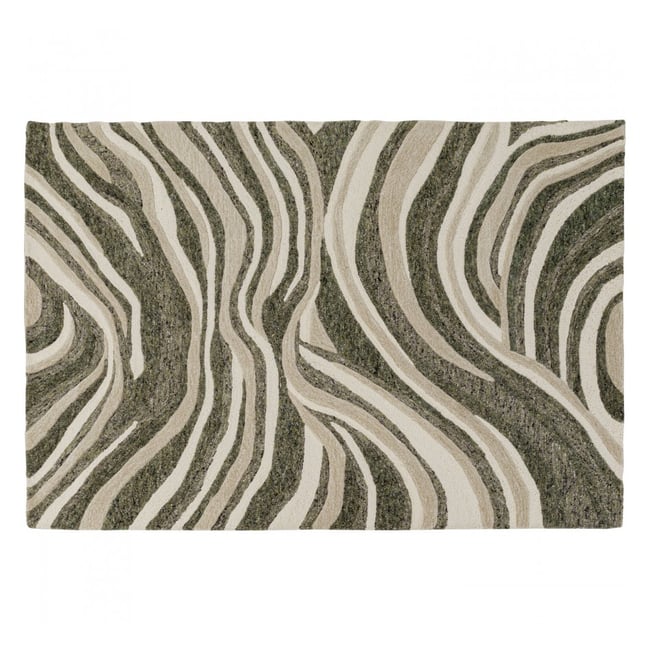 Tapis en laine et viscose, SHAPE WAVE Couleur vert <span itemprop=