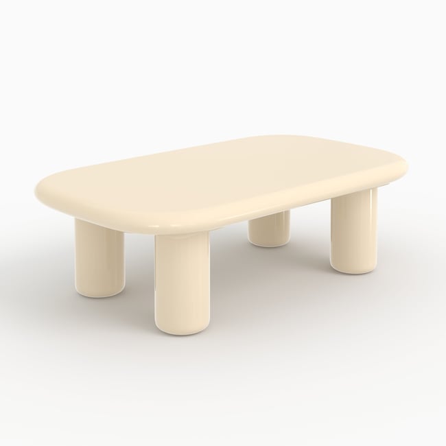 Table basse rectangulaire laquée en MDF - LOLLY Couleur blanc <span itemprop=