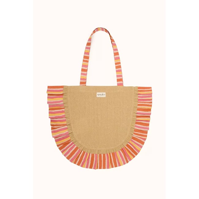 Sac tote à volants, SAGARA orange <span itemprop=