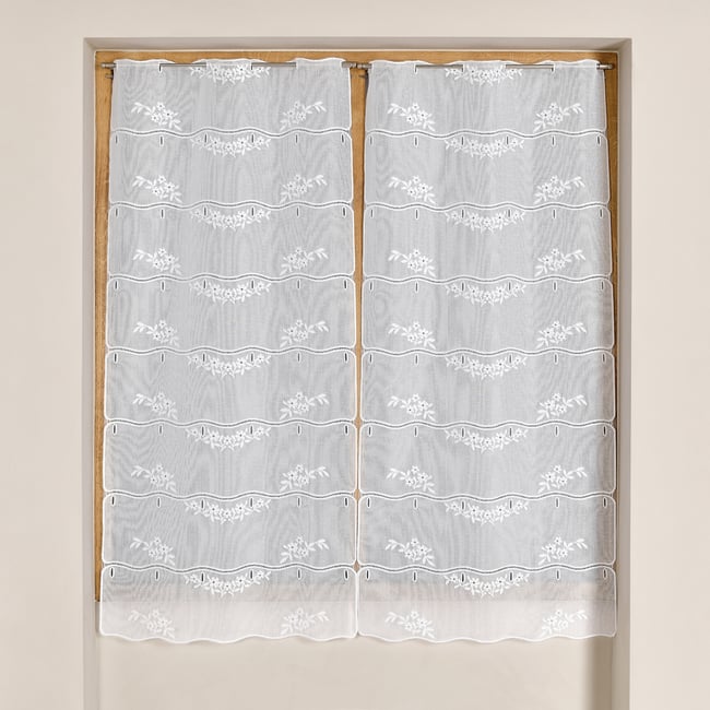 Modulable en maille à motif floral - QABANE blanc <span itemprop=