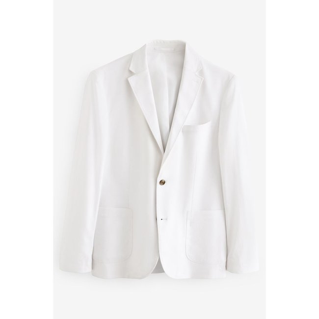 Blazer slim blanc <span itemprop=