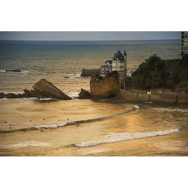 Tableau paysage ocean biarritz et la villa belza - HEXOA