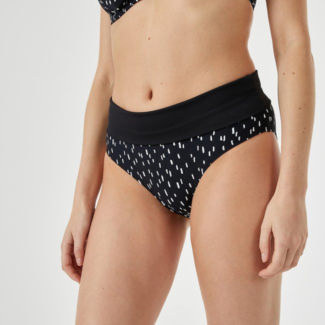 Culotte per bikini grafica con risvolto fantasia grigia ANNE WEYBURN