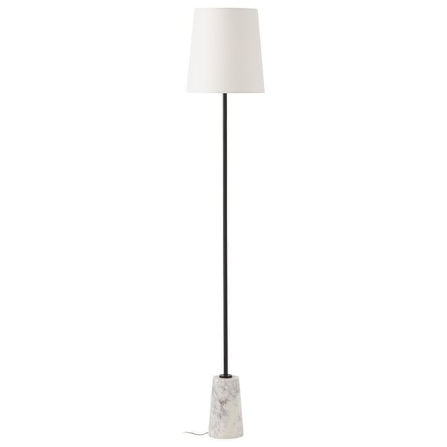 Lampadaire en marbre et métal sans abat-jour Couleur blanc et noir <span itemprop=