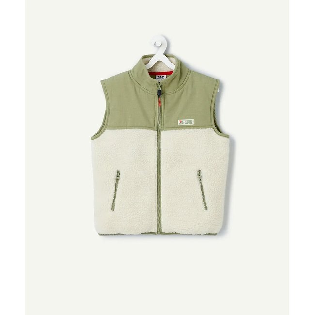 Chaleco polar blanco/caqui <span itemprop=
