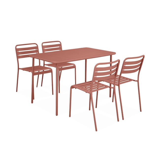 Table de jardin métal + 4 assises AMÉLIA - SWEEEK