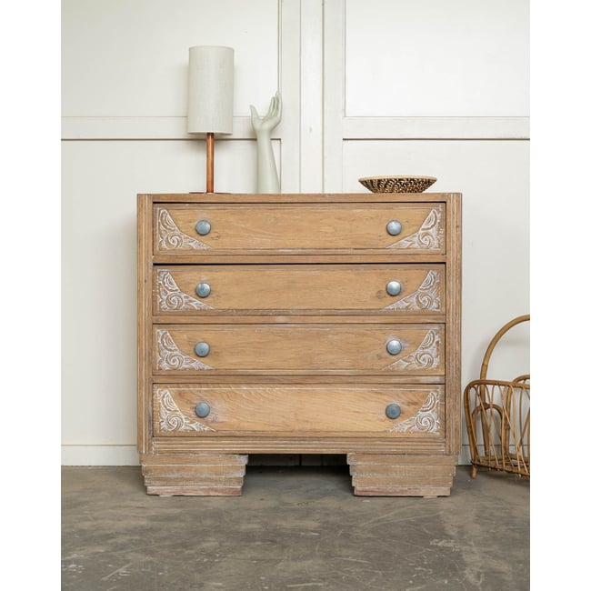 Commode art déco Garance N°770 - Bon état Couleur bois clair <span itemprop=