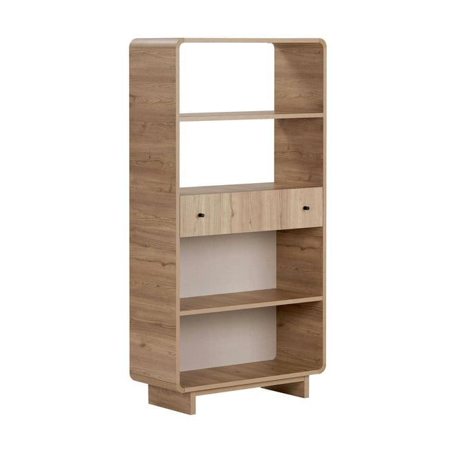 Bibliothèque moderne en bois, avec tiroir MARFA - PIER IMPORT